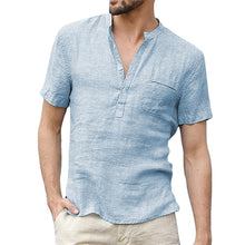 Load image into Gallery viewer, BOLUBAO Summer Men's Short Sleeved T-shirt Fashion Cotton and Linen Led Casual TShirt Mens Breathable Male T-shirt