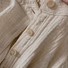 Load image into Gallery viewer, Children's Retro Cotton And Linen Shirts Spring Autumn New Korean Boys And Girls Casual Stand-Up Collar Button Tops WT042