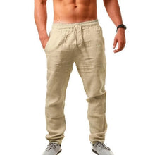 Load image into Gallery viewer, Men's Cotton Linen Pants Male Autumn New Breathable Solid Color Linen Trousers Fitness Streetwear S-3XL