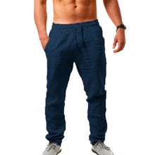 Load image into Gallery viewer, Men's Cotton Linen Pants Male Autumn New Breathable Solid Color Linen Trousers Fitness Streetwear S-3XL