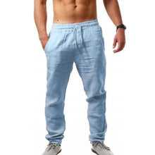 Load image into Gallery viewer, Men's Cotton Linen Pants Male Autumn New Breathable Solid Color Linen Trousers Fitness Streetwear S-3XL