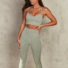 Load image into Gallery viewer, Seamless Yoga Set Women Fitness Sportswear Sports Suits Gym Clothing Workout Clothes Two Piece Set High Waist Leggings Crop Top