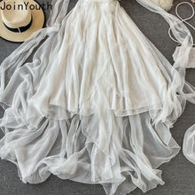 Load image into Gallery viewer, Joinyouth Beach Maxi Dresses for Women Sexy V-neck Sleeveless White Dress Summer Elegant Dress Gauze Big Swing Vestidos De Mujer