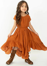 Load image into Gallery viewer, Girls Backless Irregular Cotton Dress Kids Wedding Flower Christmas Party Princess Solid Color Dress Clothing for 6 8 1 0 12 14y