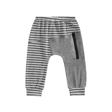 Load image into Gallery viewer, New 2022 Stripe Patchwork Children Zipper Ankle-length Pants for Baby Boys Pants Harem Pants for Kids Child
