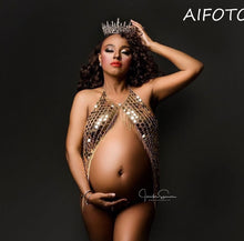 Load image into Gallery viewer, Sexy Maternity Photography Props Maternity Dresses For Photo Shoot Pregnancy Dress Goddess Crystal Crown Headband Accessories
