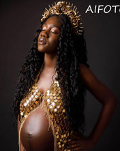Load image into Gallery viewer, Sexy Maternity Photography Props Maternity Dresses For Photo Shoot Pregnancy Dress Goddess Crystal Crown Headband Accessories