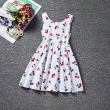 Load image into Gallery viewer, Summer Girls Short Sleeve Dress Children Casual Flower Print Smocked Daily Clothes 3-8 Years Kids Party Ruffle Vesrido For Girl
