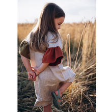 Load image into Gallery viewer, Girls Natural Linen Patchwork Dress Summer New Baby Kids Flare Sleeve Casual Cotton And Linen Dresses Children's Clothing TZ045