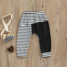 Load image into Gallery viewer, New 2022 Stripe Patchwork Children Zipper Ankle-length Pants for Baby Boys Pants Harem Pants for Kids Child
