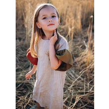 Load image into Gallery viewer, Girls Natural Linen Patchwork Dress Summer New Baby Kids Flare Sleeve Casual Cotton And Linen Dresses Children's Clothing TZ045