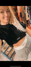 Load image into Gallery viewer, Black LOV crop tee
