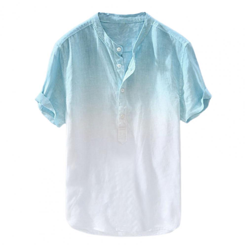 Summer Casual Shirt Stand Collar Comfortable to Wear Summer Men Short Sleeves Loose Shirt for Office Fashion Clothing