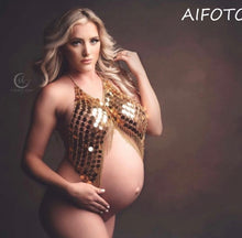 Load image into Gallery viewer, Sexy Maternity Photography Props Maternity Dresses For Photo Shoot Pregnancy Dress Goddess Crystal Crown Headband Accessories
