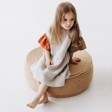 Load image into Gallery viewer, Girls Natural Linen Patchwork Dress Summer New Baby Kids Flare Sleeve Casual Cotton And Linen Dresses Children&#39;s Clothing TZ045
