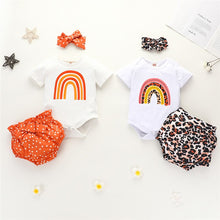 Load image into Gallery viewer, Tiah&#39;s rainbow baby two piece set with bow
