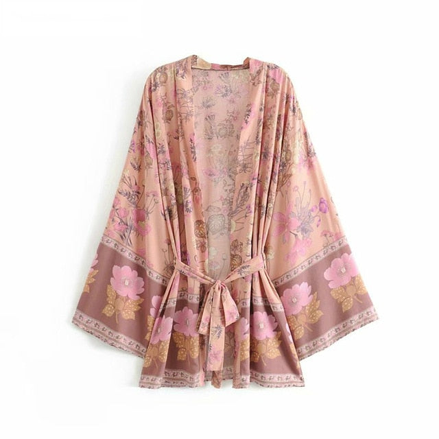 Boho Mama floral print kimono