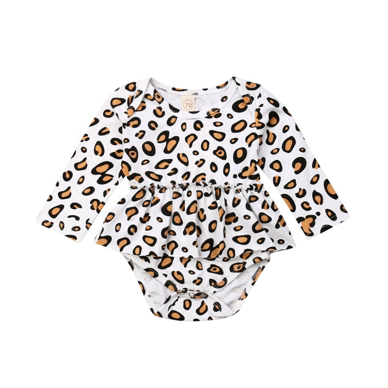 Aliyah's leopard long sleeve ruffle onsie