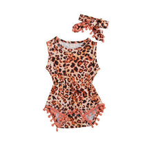 Load image into Gallery viewer, Print romper with tassels and headband
